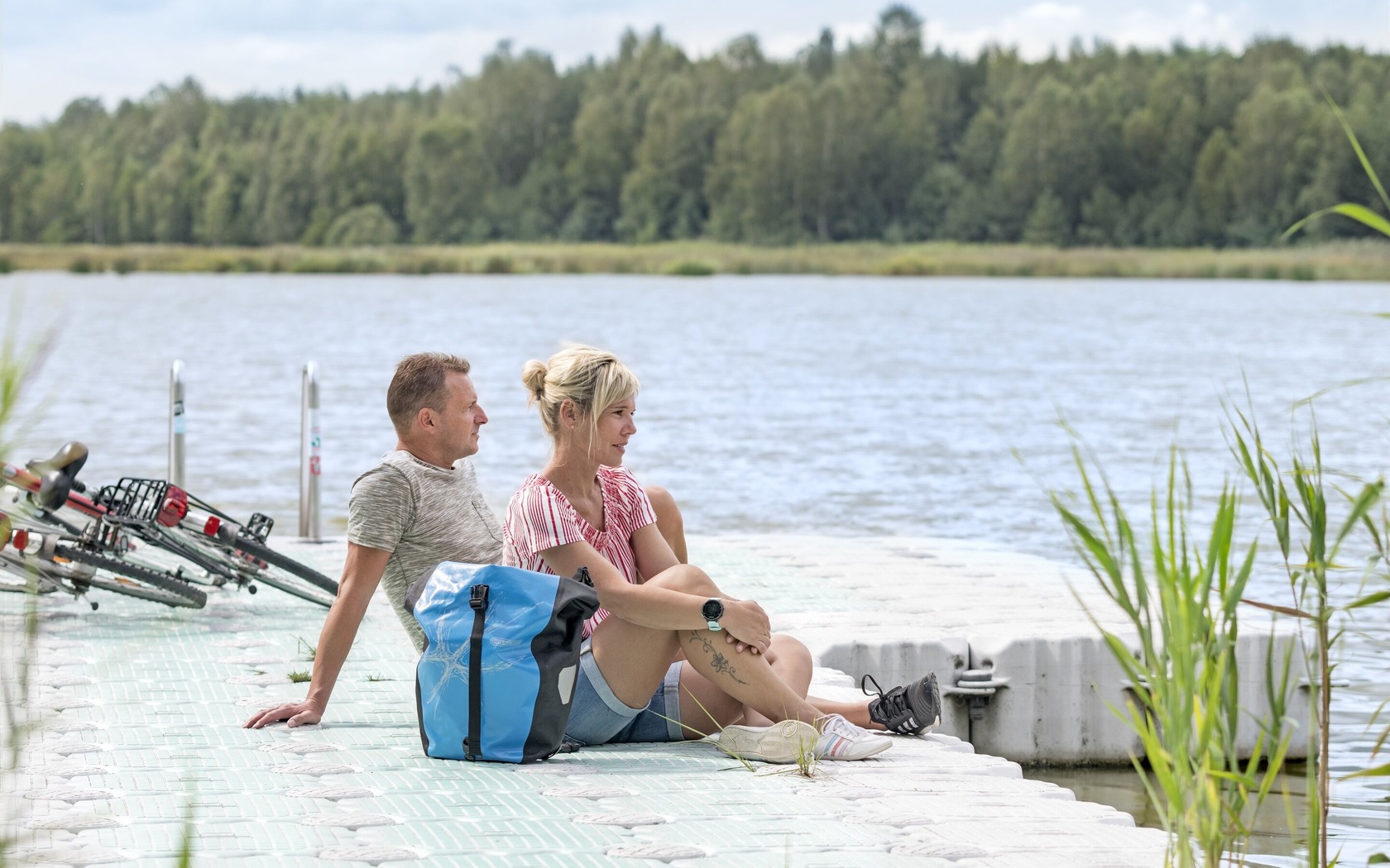 Radfahrer am Pastlingsee, Foto: Nada Quenzel, Lizenz: Tourismusverband Lausitzer Seenland e.V.