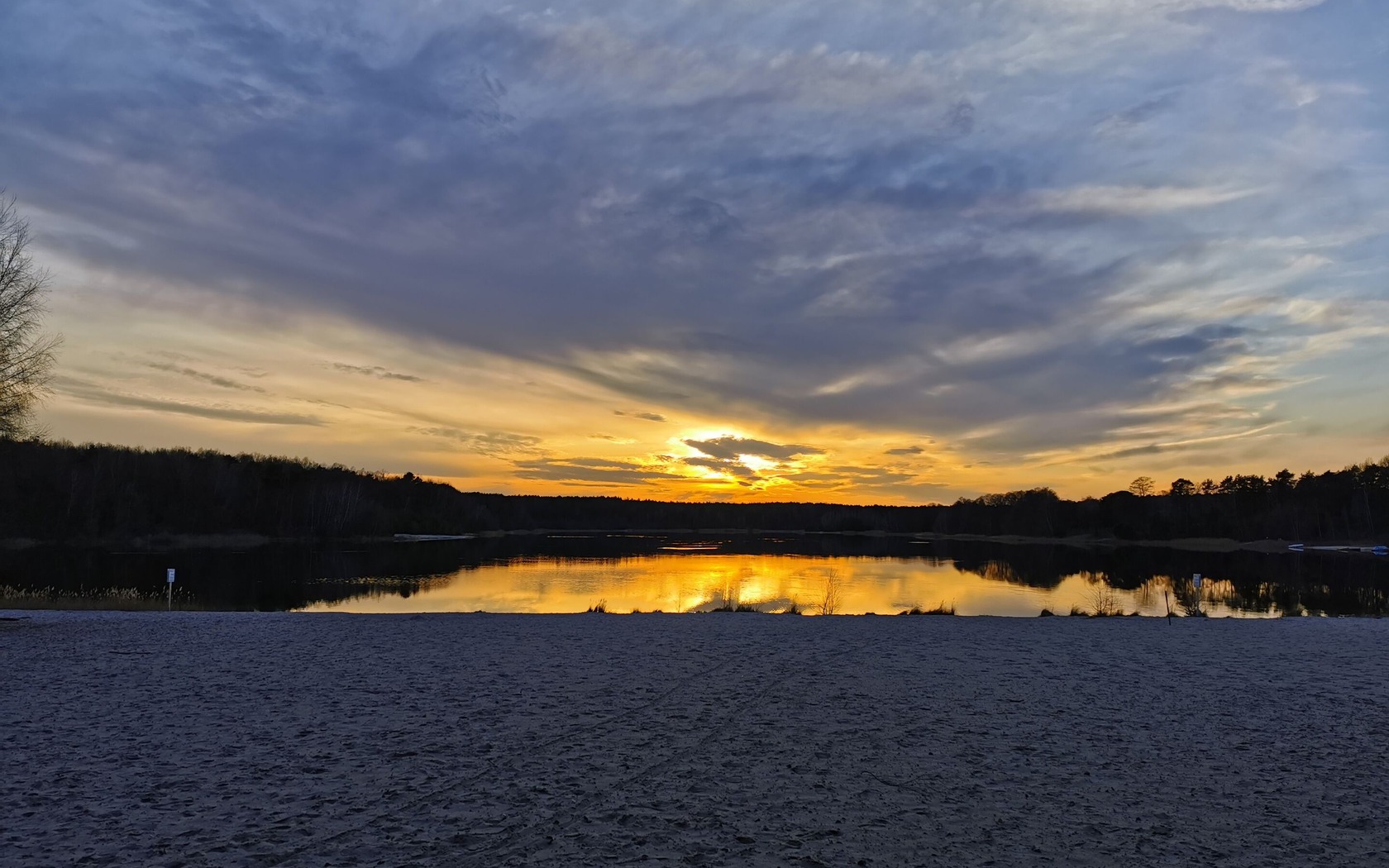 Sonnenuntergang am Großsee, Foto: R. Jahn, Lizenz: R. Jahn