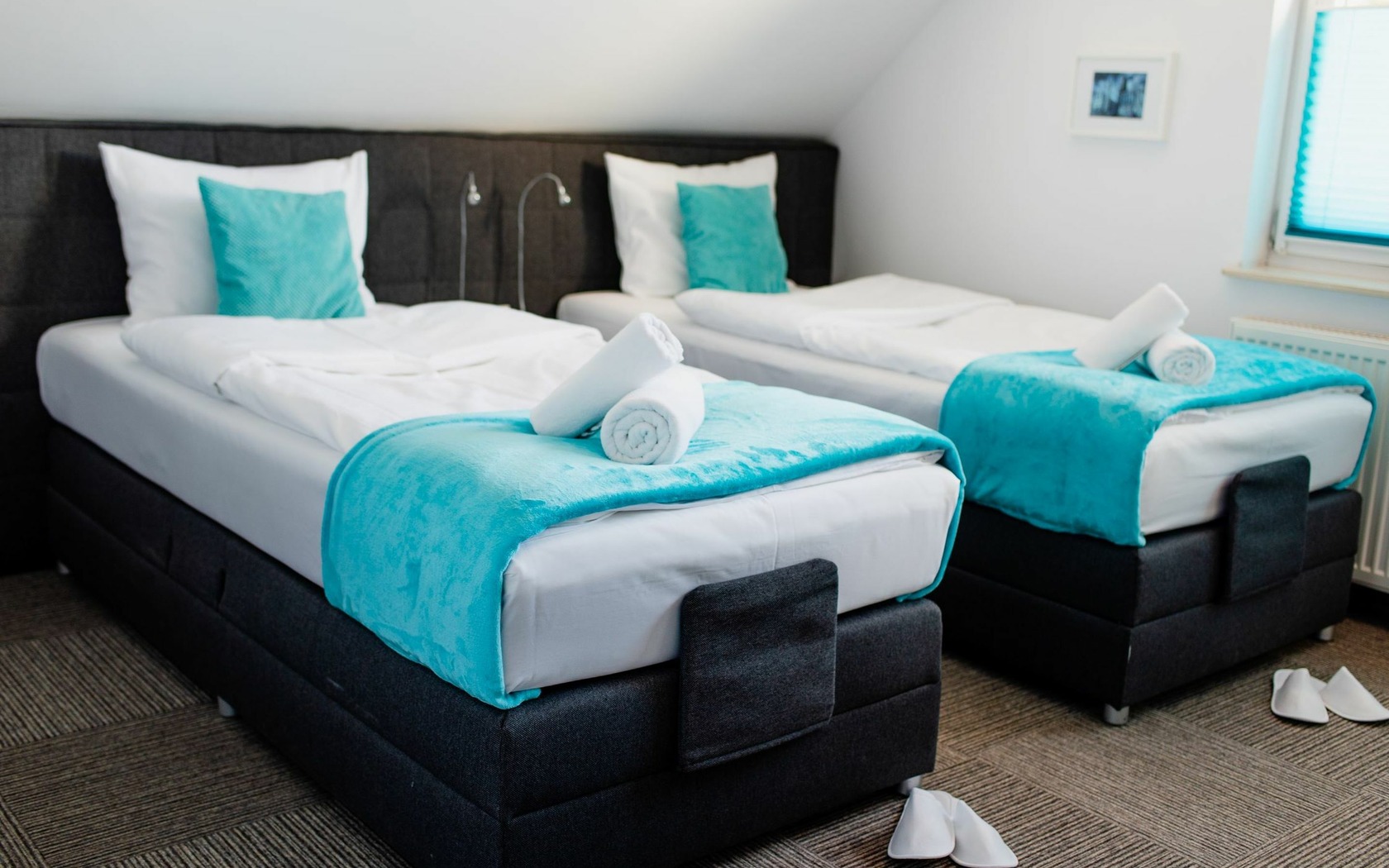 Zimmer Deluxe mit Einzelbetten, Foto: Aleksandra Sieniuć, Lizenz: Pension Pause