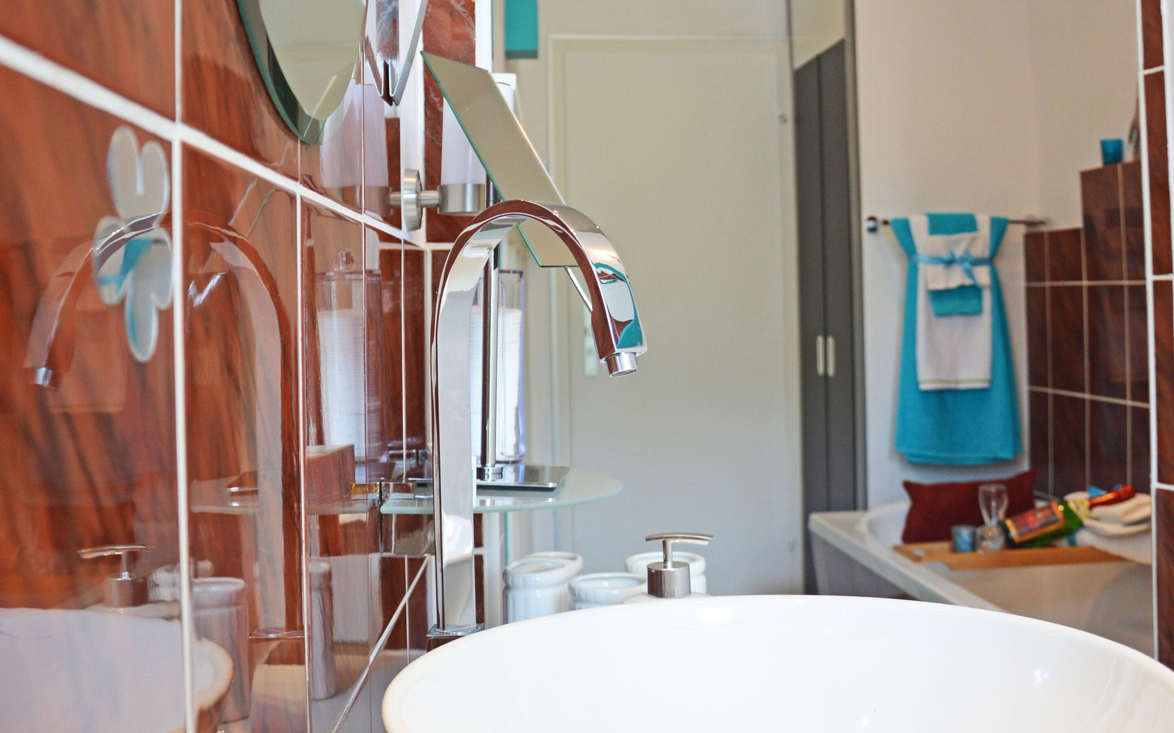 Gäste-/ Ferienwohnung „Leuchtturm“ Ansicht Bad, Foto: Sylva Bodenschatz, Foto: Monique Bodenschatz, Lizenz: MuT